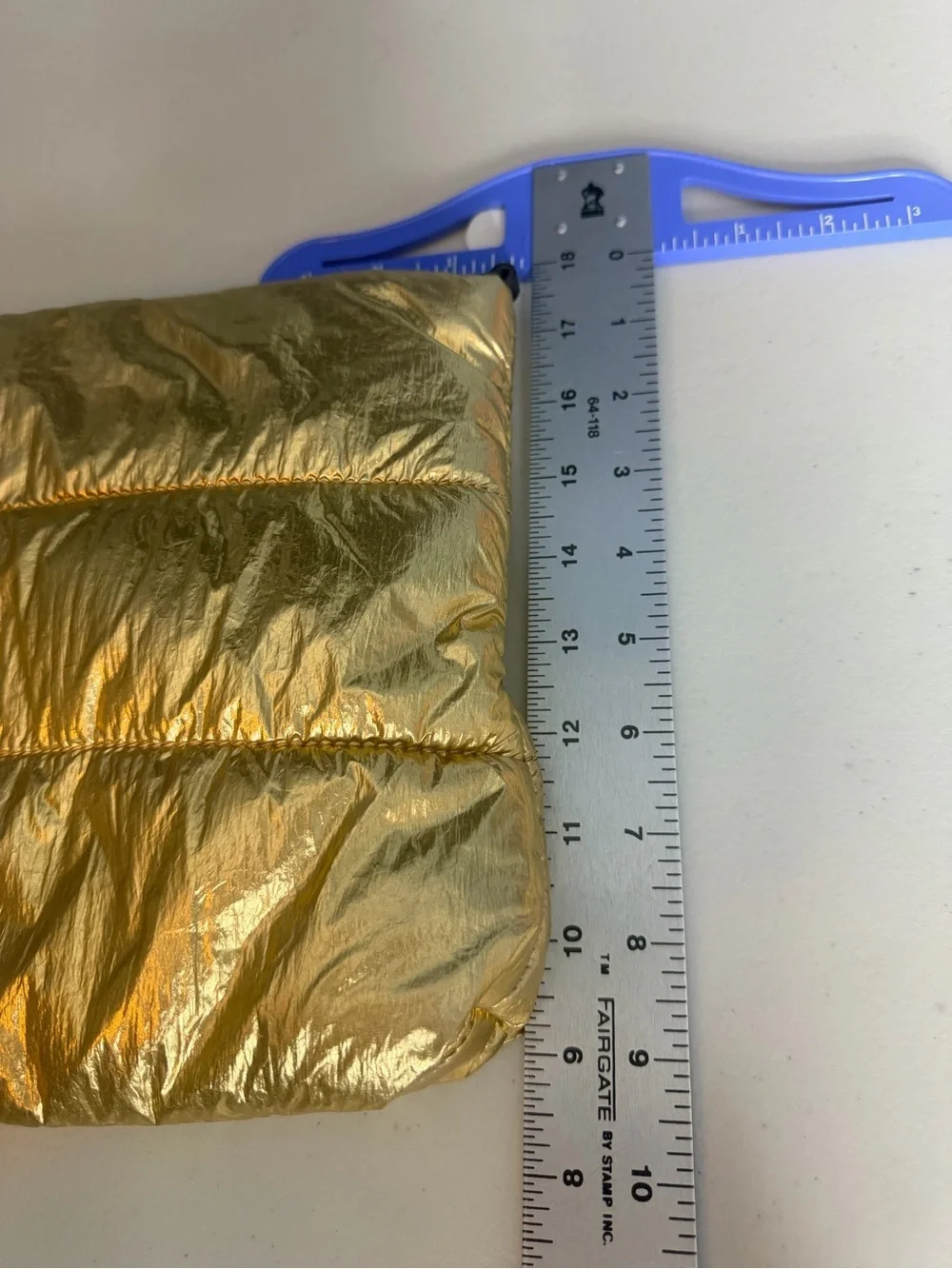 Trouvé Athleisure Crossbody Gold Quilted Puffer Clutch Bag - new